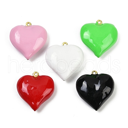 Brass Enamel Pendants KK-M322-01C-G-1
