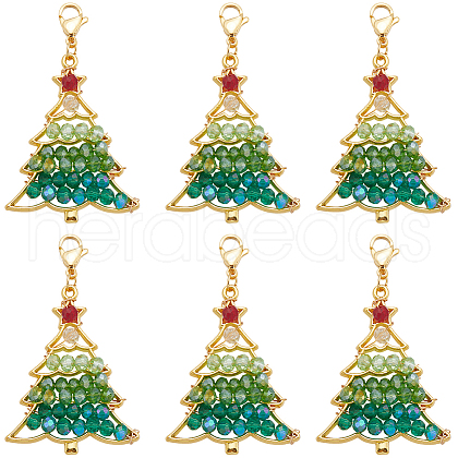 SUNNYCLUE 10Pcs Christmas Theme Alloy Big Pendant Decoration HJEW-SC0001-70-1