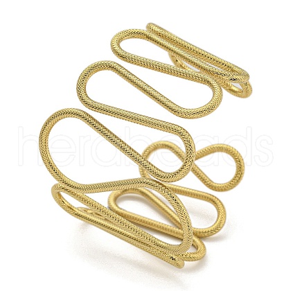 PVD Vacuum Plating 202 Stainless Steel Wiggle Ring Open Cuff Bangles for Women BJEW-M317-01E-G-1