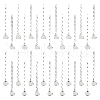 Unicraftale 40Pcs 304 Stainless Steel Curb Chain Extender FIND-UN0002-79-1
