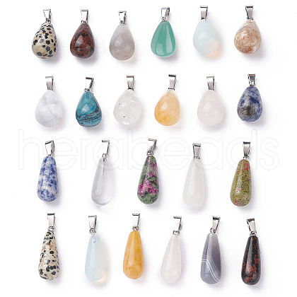 Natural/Synthetic Gemstone Pendants G-PH0019-10-1