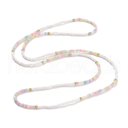 Glass Seed Beaded Elastic Waist Bead Chains NJEW-C00021-01-1