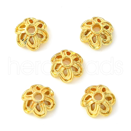 Rack Plating Brass Bead Caps KK-G501-12G-1