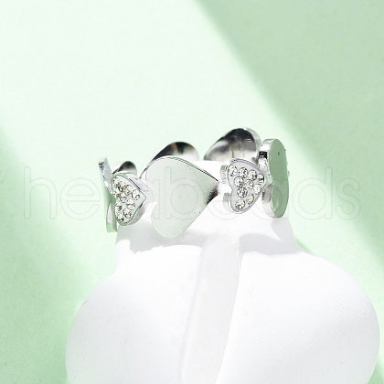 304 Stainless Steel with Rhinestone Finger Rings RJEW-Q020-15P-1