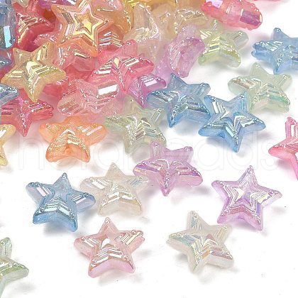 UV Plating Transparent Acrylic Beads MACR-L007-16-1
