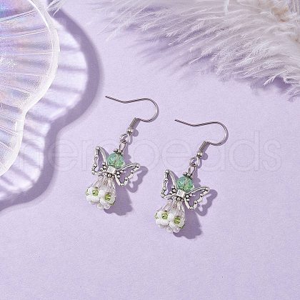 Angel Handmade Glass Seed Beads Dangle Earrings for Women EJEW-MZ00394-03-1