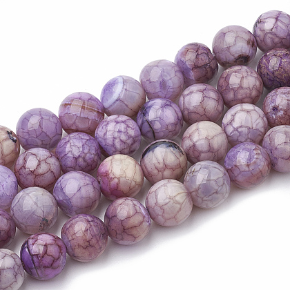 Dyed Natural Crackle Agate Beads Strands G-T100-01B-1