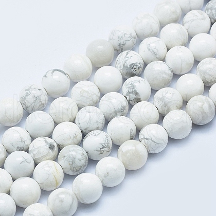 Natural Howlite Beads Strands X-G-P353-01-8mm-1