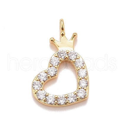 Brass Micro Pave Cubic Zirconia Pendants KK-M229-54G-1