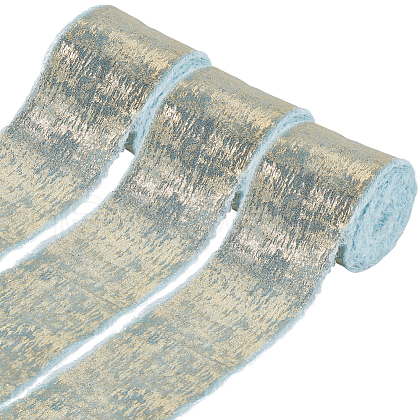 4.5M Single Face Hot Stamping Polyester Frayed Ribbon OCOR-WH20003-08C-1