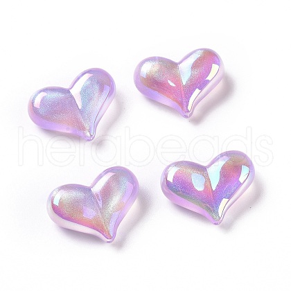 UV Plating Rainbow Iridescent Acrylic Beads OACR-C010-01A-1