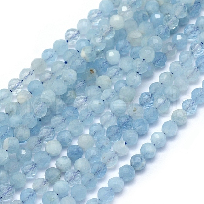 Natural Aquamarine Beads Strands X-G-E411-19B-4mm-1