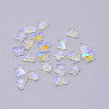 Transparent Electroplate Glass Beads GLAA-P037-02A-AB04-1