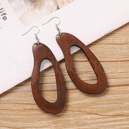 Alloy Wood Dangle Earrings FS-WG9E4F8-14-1
