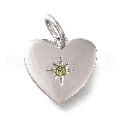 925 Sterling Silver Micro Pave Clear Cubic Zirconia Charms STER-V001-01P-08-1