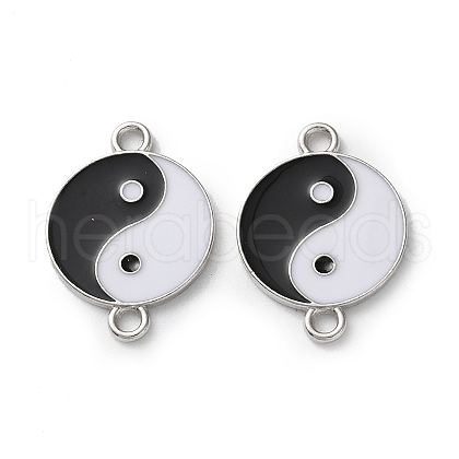 Alloy Black & White Enamel Yin-yang Connector Charms PALLOY-V009-10P-1