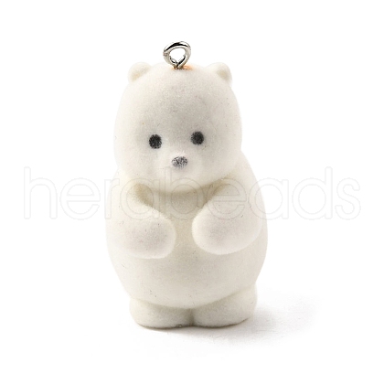 Flocky Opaque Resin Pendants FIND-U030-08P-1