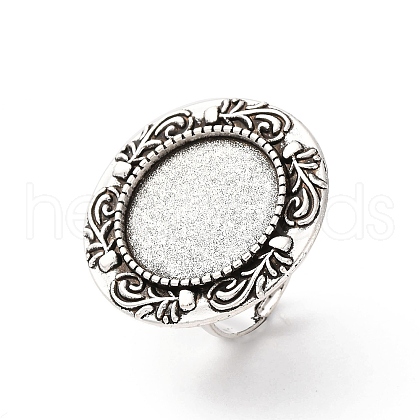 Vintage Adjustable Iron Finger Ring Components Alloy Cabochon Bezel Settings X-PALLOY-O039-08AS-1