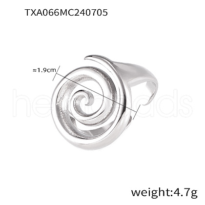 Vortex 304 Stainless Steel Adjustable Cuff Open Rings FS-WG9AF07-01-1