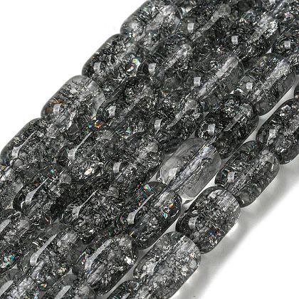 Transparent Crackle Glass Beads Strands GLAA-NH0001-04D-1