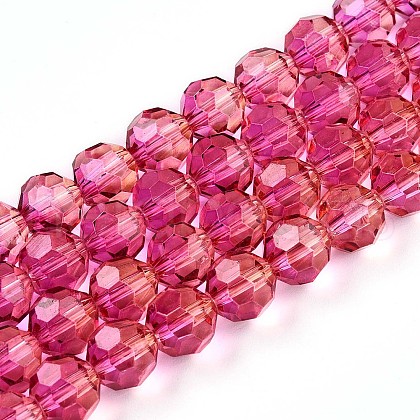 Baking Paint Transparent Glass Beads Strands X-DGLA-A035-T8mm-A03-1