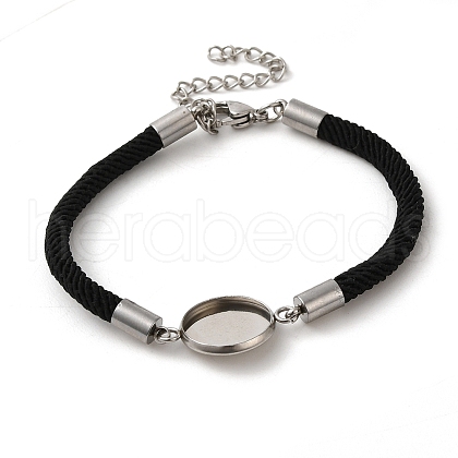 Milan Cord & 304 Stainless Steel Bracelets Making MAK-H004-02F-P01-1