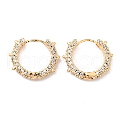 Brass Micro Pave Cubic Zirconia  Hoop Earrings EJEW-P292-07G-1