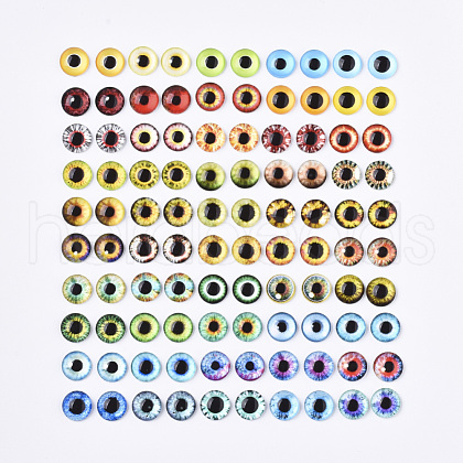 Flat Back Glass Cabochons GGLA-R023-10mm-01-1