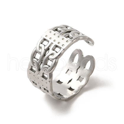 Non-Tarnish 201 Stainless Steel Finger Rings RJEW-H223-02P-09-1