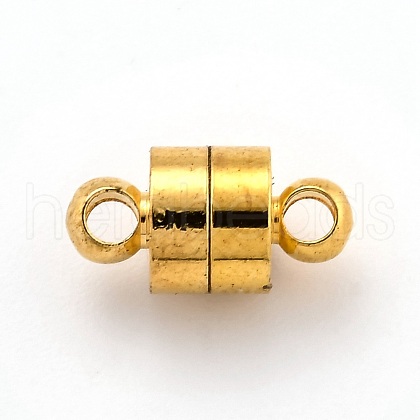 Brass Magnetic Clasps with Loops KK-O134-14G-1