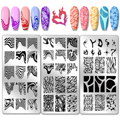 Stainless Steel DIY Nail Art Templates MRMJ-WH0092-059-1