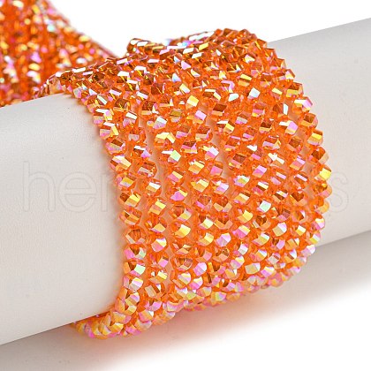 Electroplate Glass Beads Strands GLAA-Q105-04L-1