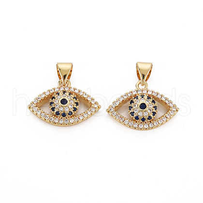 Brass Micro Pave Cubic Zirconia Pendants KK-Q252-052-NF-1