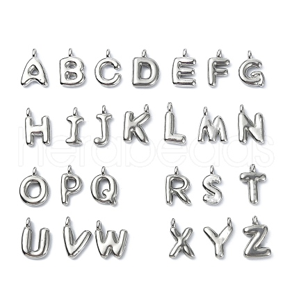 304 Stainless Steel Alphabet Pendants STAS-U033-02P-1