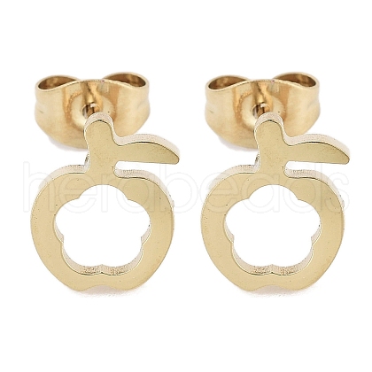 PVD Vacuum Plating 304 Stainless Steel Stud Earrings for Women EJEW-A048-17G-1