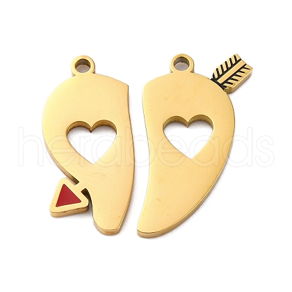 304 Stainless Steel Enamel Split Pendants STAS-H235-04A-G-1