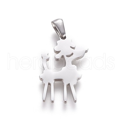 304 Stainless Steel Puppy Pendants STAS-F219-06P-1