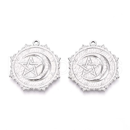 304 Stainless Steel Pendants STAS-T065-17P-1