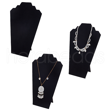 Velvet with Paperboard Necklace Bust Display Stands NDIS-WH0017-05A-1