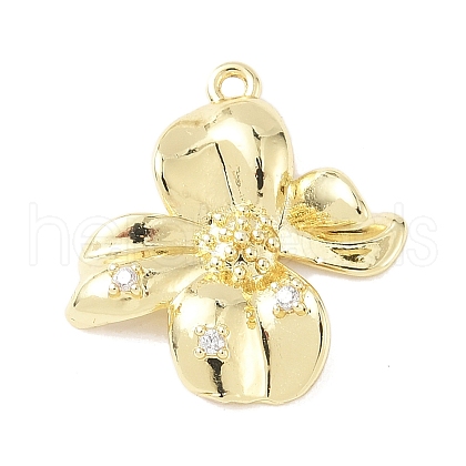 Brass Micro Pave Clear Cubic Zirconia Pendants KK-Z106-01G-01-1