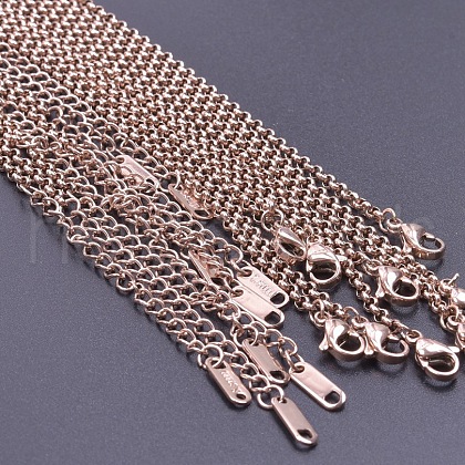 2.5mm Unisex 304 Stainless Steel Rolo Chains Necklaces WT9583-3-1