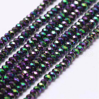 Electroplate Glass Beads Strands EGLA-K010-FP01-1