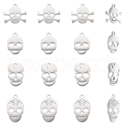 Unicraftale 16Pcs 4 Styles 201 & 304 Stainless Steel Charms STAS-UN0060-22-1
