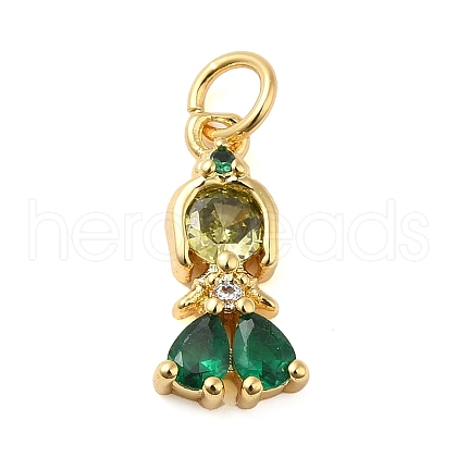 Rack Plating Brass with Cubic Zirconia Pendants KK-Q784-10G-02-1