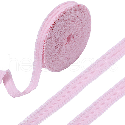 20 Yards Ruffled Nylon Elastic Lace Trim EW-WH0018-02B-1