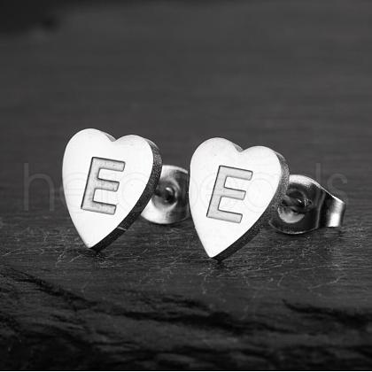 Heart 201 Stainless Steel Stud Earrings WGB8201-26-1