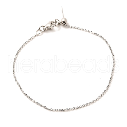 Brass Cable Chains Bracelets for Women BJEW-G735-09P-1