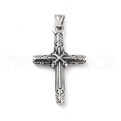 Retro 304 Stainless Steel Big Pendants STAS-I205-21AS-A-1