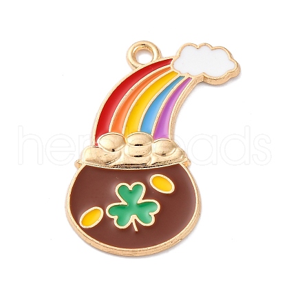 Saint Patrick's Day Alloy Enamel Pendants FIND-M060-24B-G-1