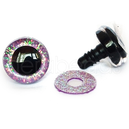 Glitter ABS Plastic Craft Doll Eyes PW-WG58787-22-1